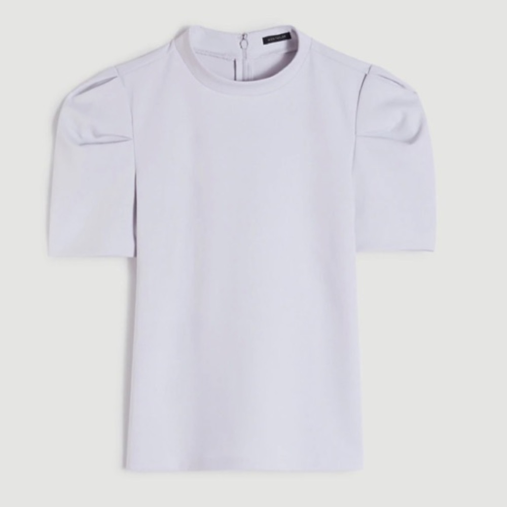 NWOT Ann Taylor Puff Sleeve Mock Neck Top